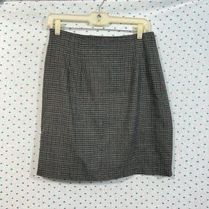 Just For Petites Vintage Greenish-Blue Plaid Back Zip Pencil Skirt